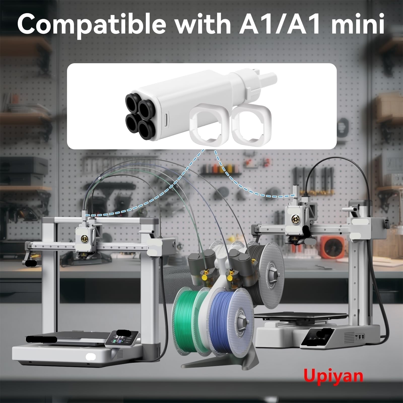 Amazon.com: 4-in-1 5-Way Filament Hub for Bambu Lab A1/A1 Mini 3D